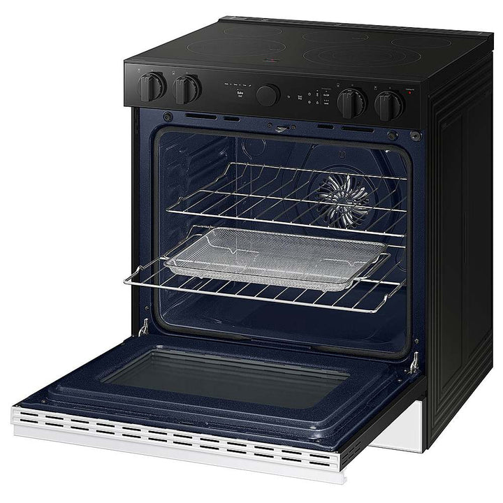 Samsung - OPEN BOX Bespoke 6.3 Cu. Ft. Slide-In Electric Range with Air Sous Vide - White Glass_5