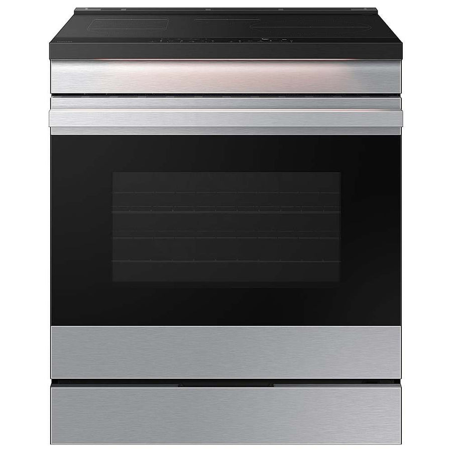 Samsung - OPEN BOX Bespoke 6.3 Cu. Ft. Slide-In Electric Induction Range with Ambient Edge Lighting - Stainless Steel_0
