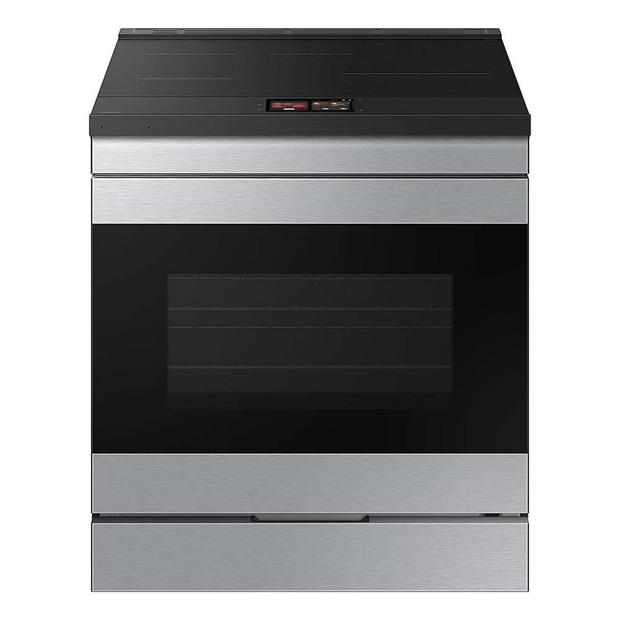 Samsung - OPEN BOX Bespoke 6.3 Cu. Ft. Slide-In Electric Induction Range with AI Home Display - Stainless Steel_0