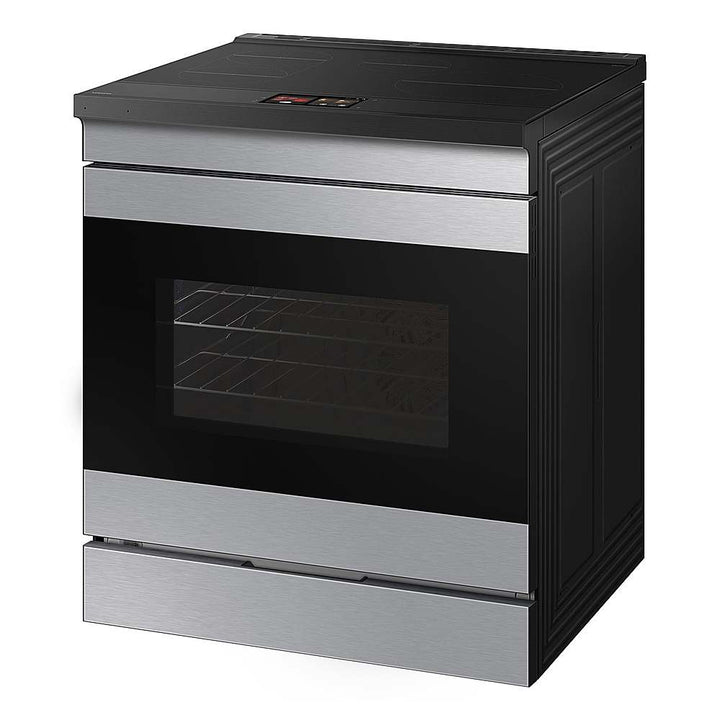Samsung - OPEN BOX Bespoke 6.3 Cu. Ft. Slide-In Electric Induction Range with AI Home Display - Stainless Steel_2