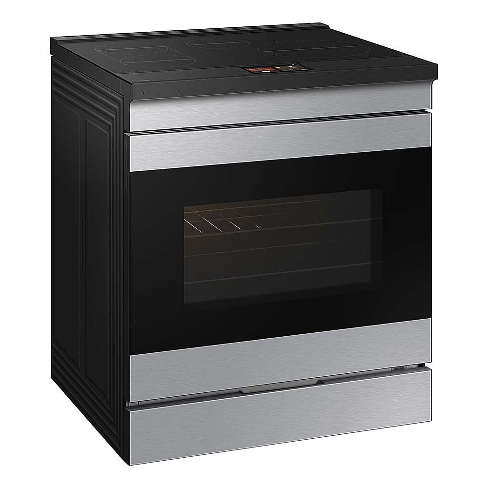 Samsung - OPEN BOX Bespoke 6.3 Cu. Ft. Slide-In Electric Induction Range with AI Home Display - Stainless Steel_3