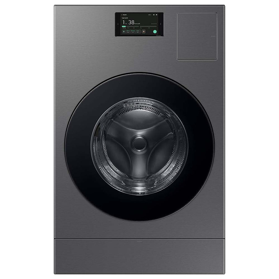Samsung - OPEN BOX Bespoke AI Laundry Combo 5.3 Cu. Ft. All-in-One Washer with Super Speed and Ventless Heat Pump Electric Dryer - Dark Steel_0