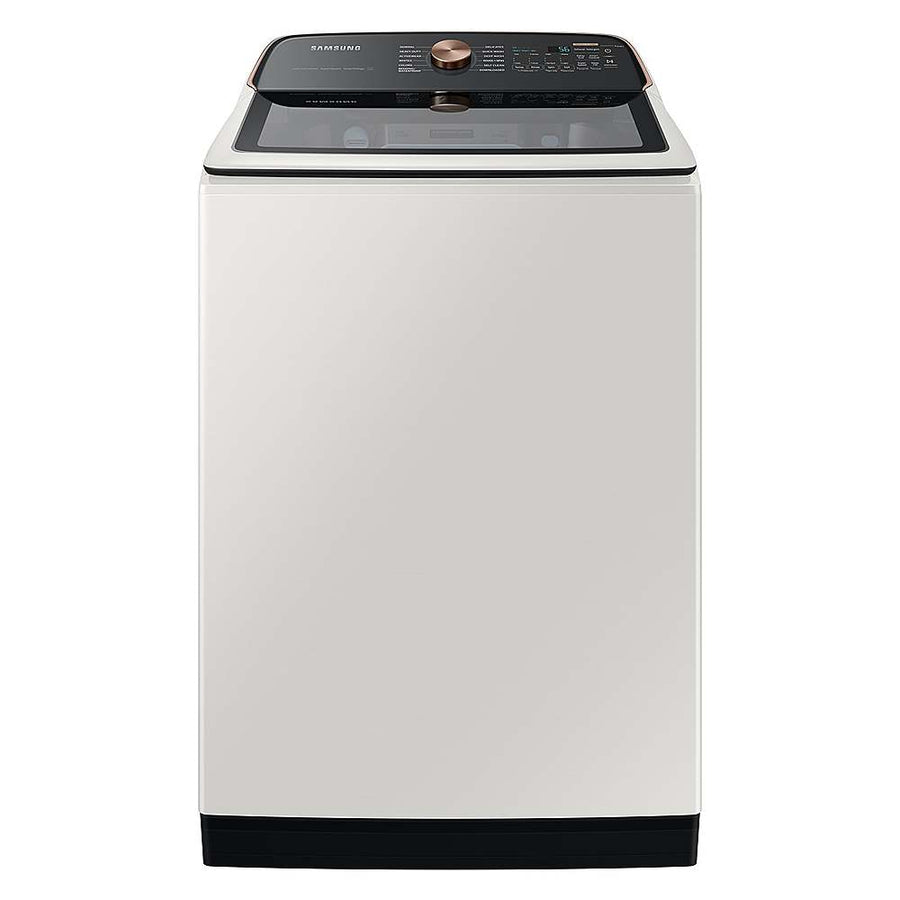 Samsung - OPEN BOX 5.5 Cu. Ft. High-Efficiency Smart Top Load Washer with Auto Dispense System - Ivory_0