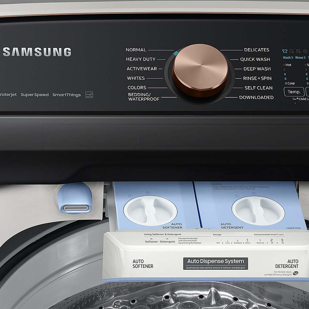 Samsung - OPEN BOX 5.5 Cu. Ft. High-Efficiency Smart Top Load Washer with Auto Dispense System - Ivory_8