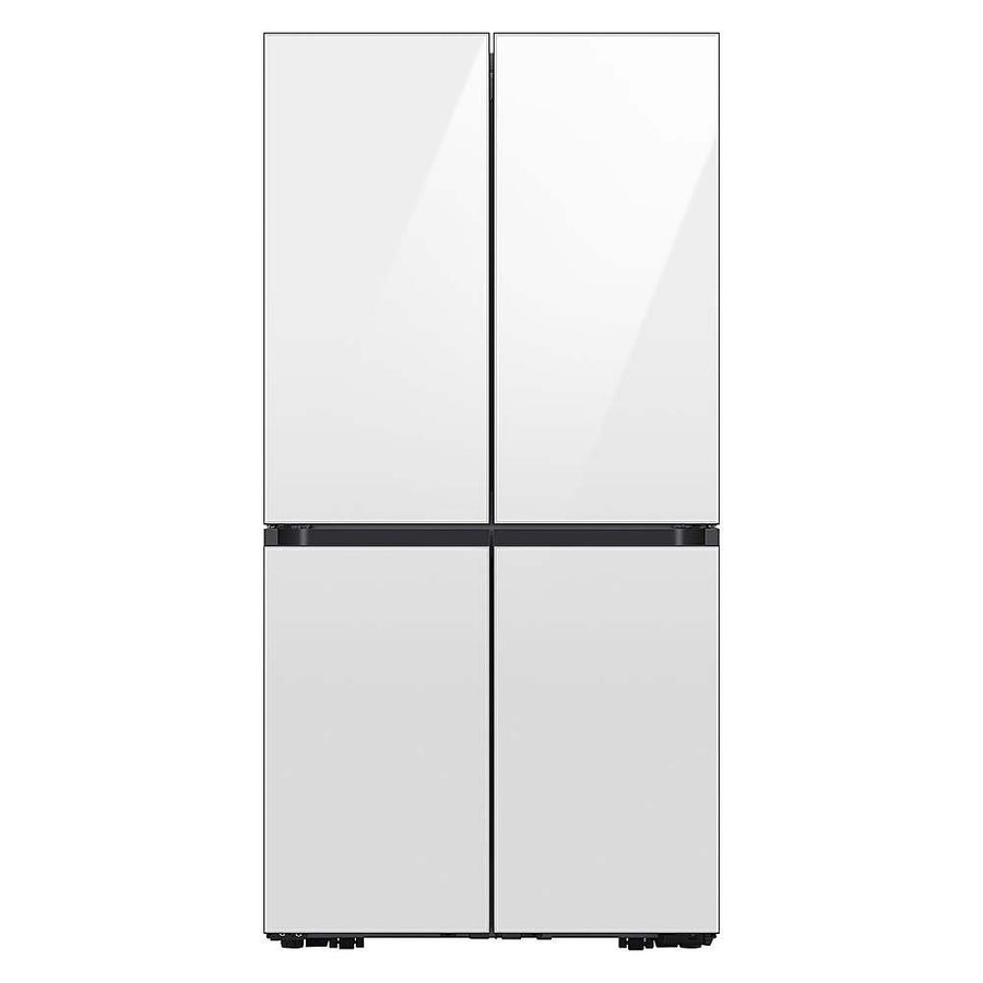 Samsung - OPEN BOX Bespoke 23 Cu. Ft. 4-Door Flex French Door Counter Depth Refrigerator with Beverage Center - White Glass_0