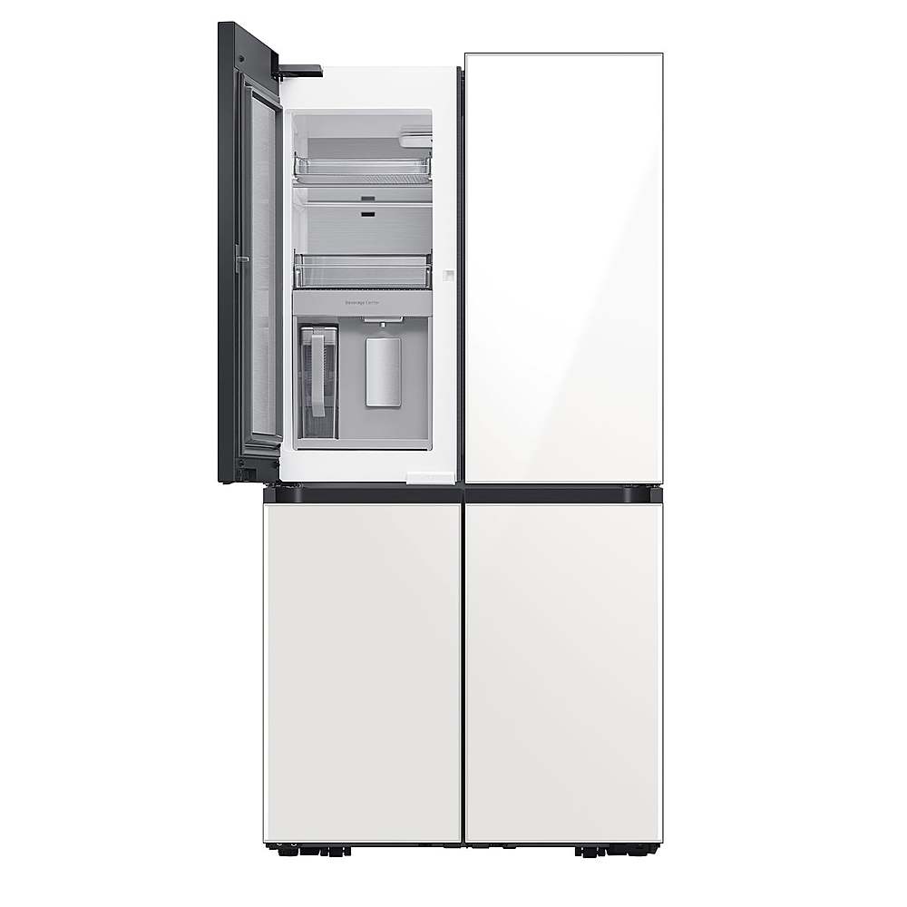 Samsung - OPEN BOX Bespoke 23 Cu. Ft. 4-Door Flex French Door Counter Depth Refrigerator with Beverage Center - White Glass_1