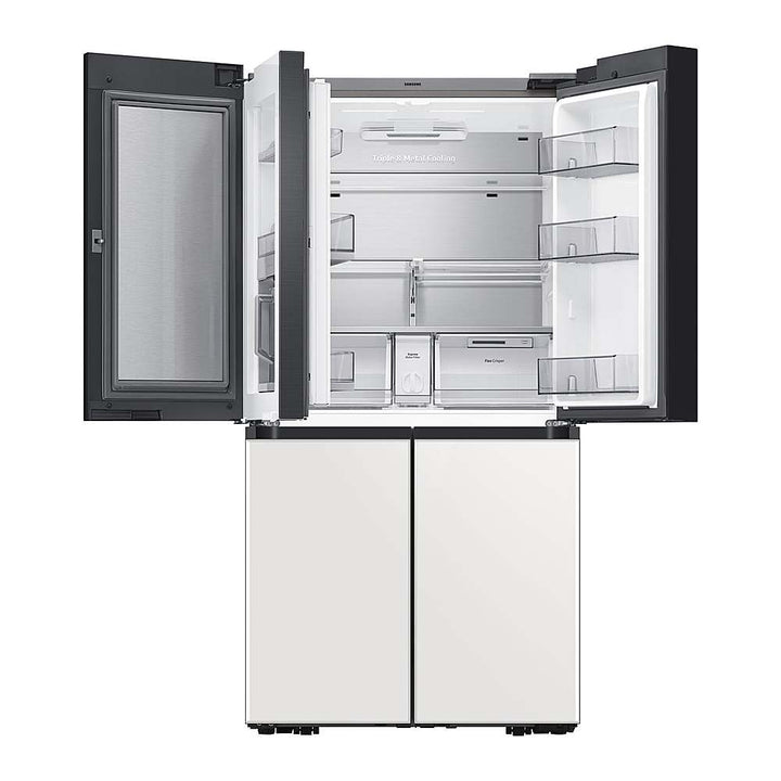 Samsung - OPEN BOX Bespoke 23 Cu. Ft. 4-Door Flex French Door Counter Depth Refrigerator with Beverage Center - White Glass_3