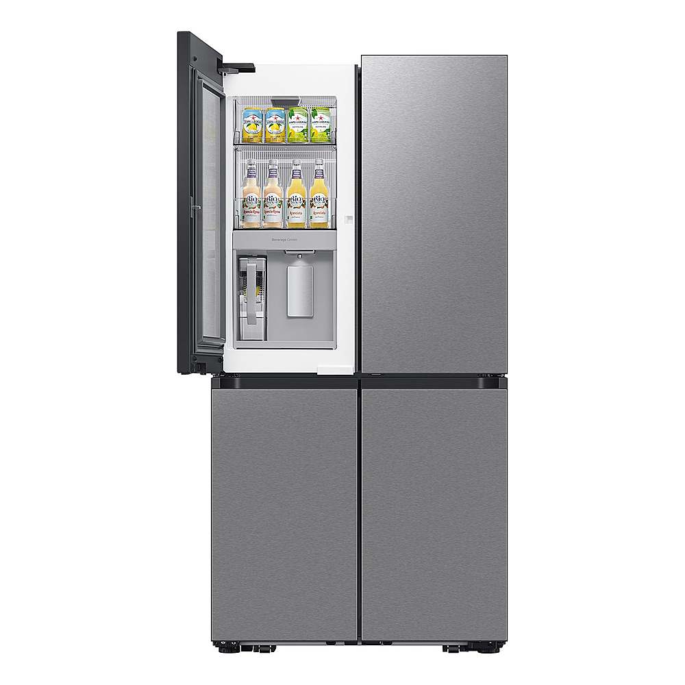 Samsung - OPEN BOX Bespoke 29 Cu. Ft. 4-Door Flex French Door Refrigerator with Beverage Zone and Auto Open Door - Stainless Steel_1