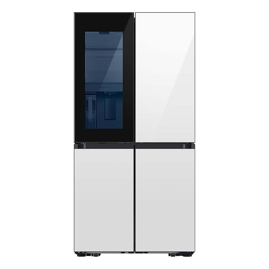 Samsung - OPEN BOX Bespoke 23 Cu. Ft. 4-Door Flex French Door Counter Depth Refrigerator with Beverage Zone and Auto Open Door - White Glass_0