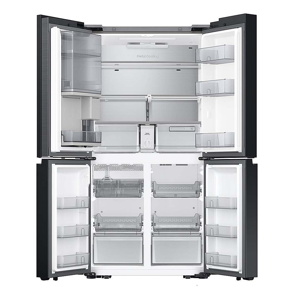 Samsung - OPEN BOX Bespoke 23 Cu. Ft. 4-Door Flex French Door Counter Depth Refrigerator with Beverage Zone and Auto Open Door - White Glass_5