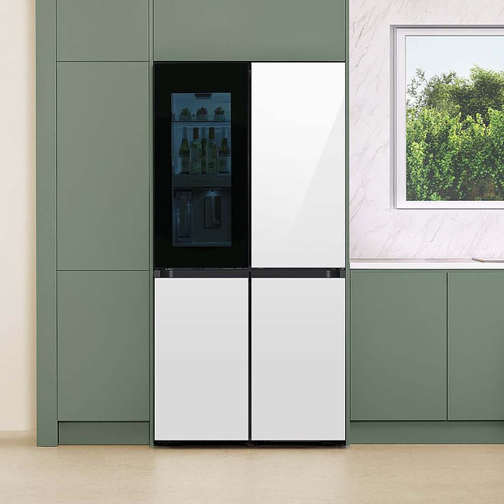 Samsung - OPEN BOX Bespoke 23 Cu. Ft. 4-Door Flex French Door Counter Depth Refrigerator with Beverage Zone and Auto Open Door - White Glass_11