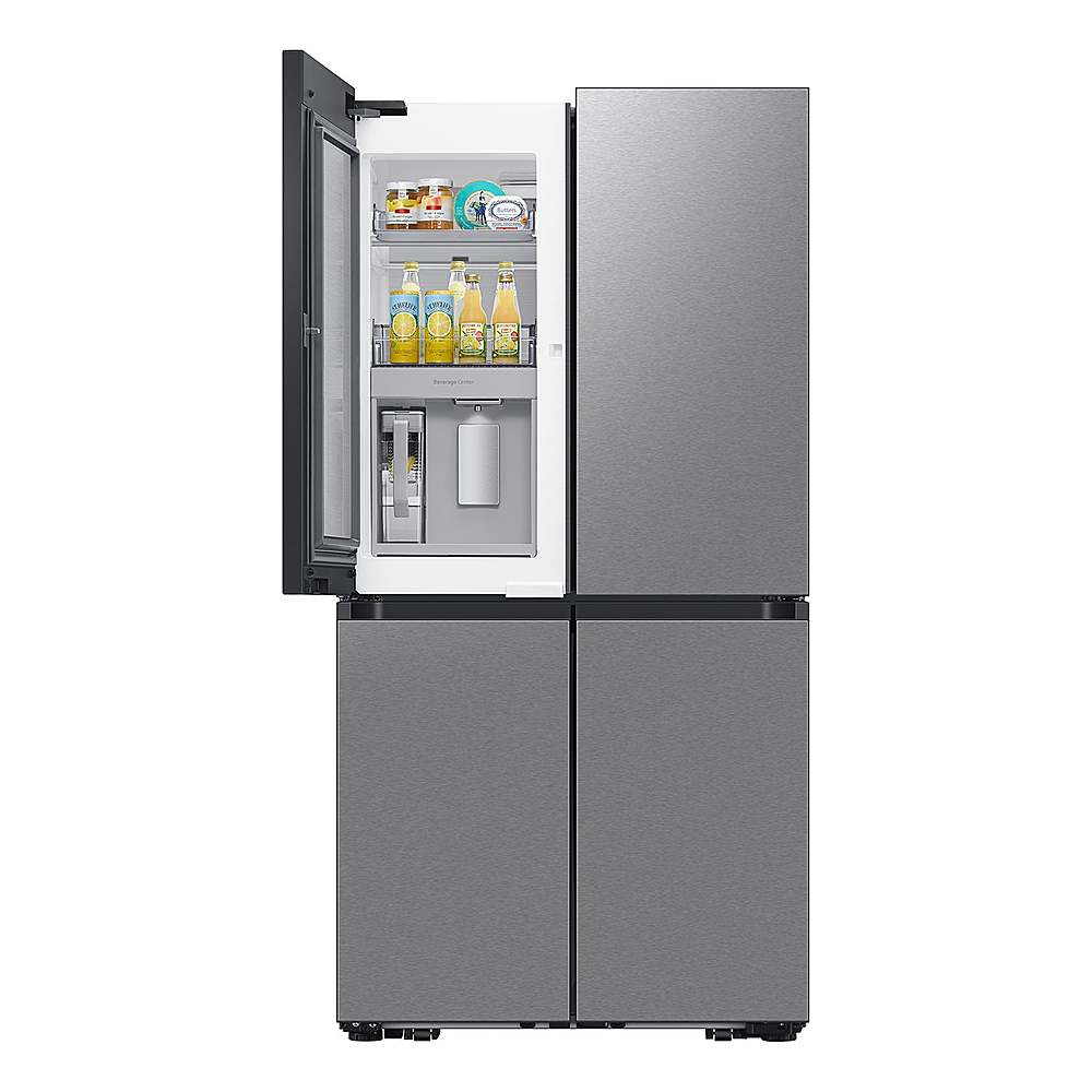 Samsung - OPEN BOX Bespoke 29 Cu. Ft. 4-Door Flex French Door Refrigerator with Beverage Center - Stainless Steel_1