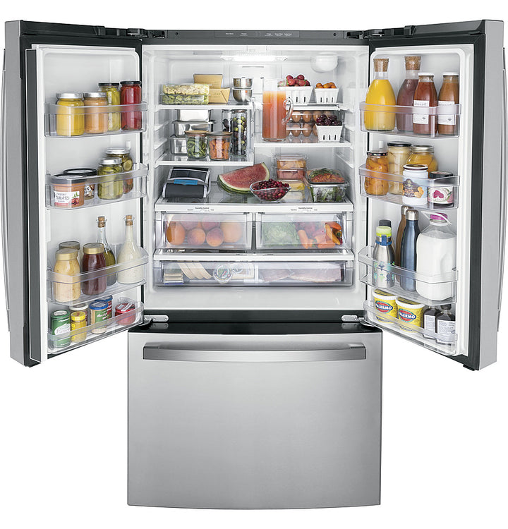 GE - 21.9 Cu. Ft. French Door Counter Depth Refrigerator with Internal Water Dispenser - Stainless Steel_1