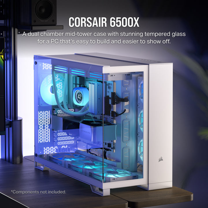 CORSAIR - 6500X ATX Mid-Tower Dual Chamber Case - White_1
