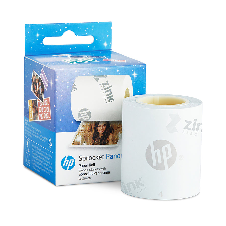 HP Sprocket Panorama 16.4' (5 Meter) Zink Paper Roll, Sticky Backed Photo Paper Roll - White_0