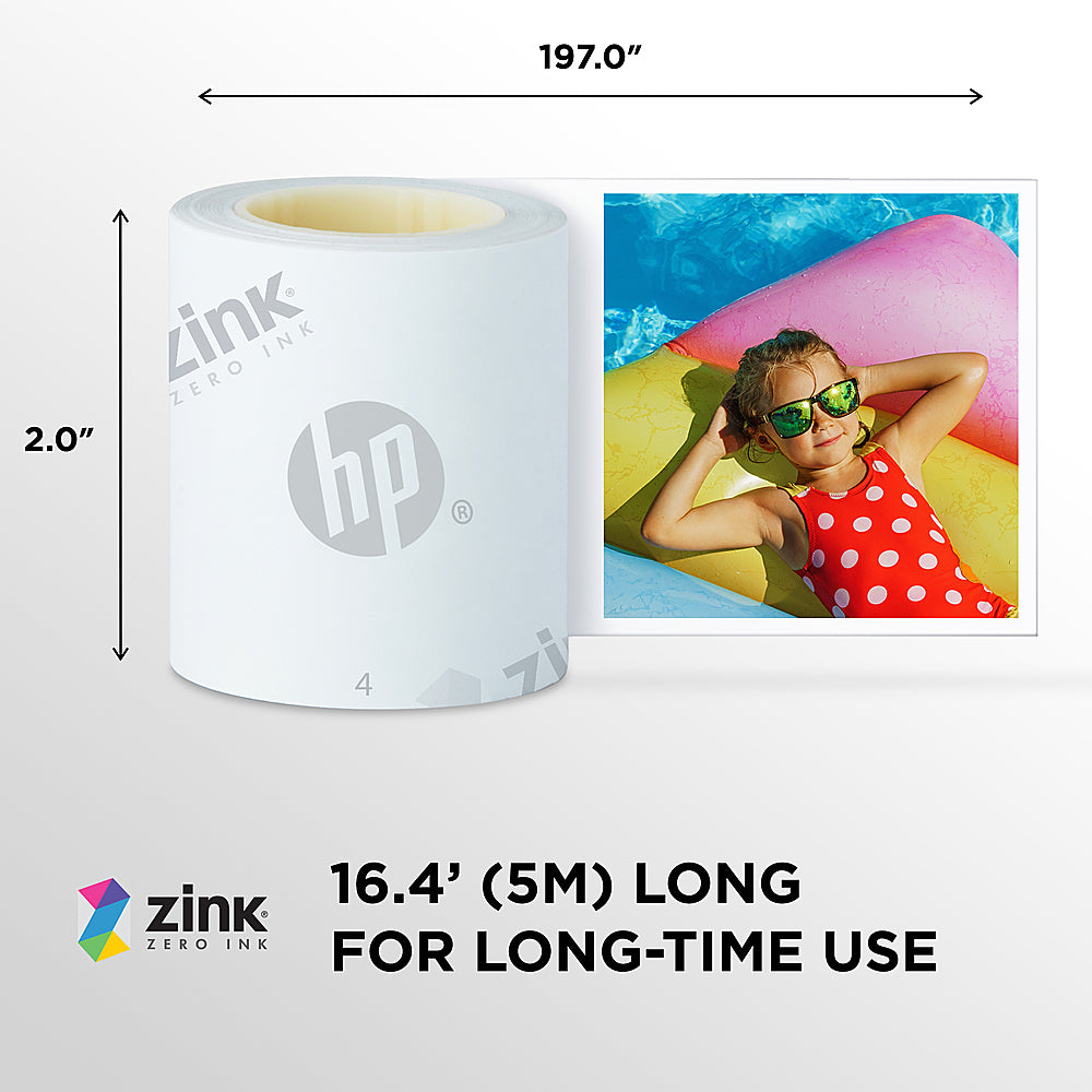 HP Sprocket Panorama 16.4' (5 Meter) Zink Paper Roll, Sticky Backed Photo Paper Roll - White_1