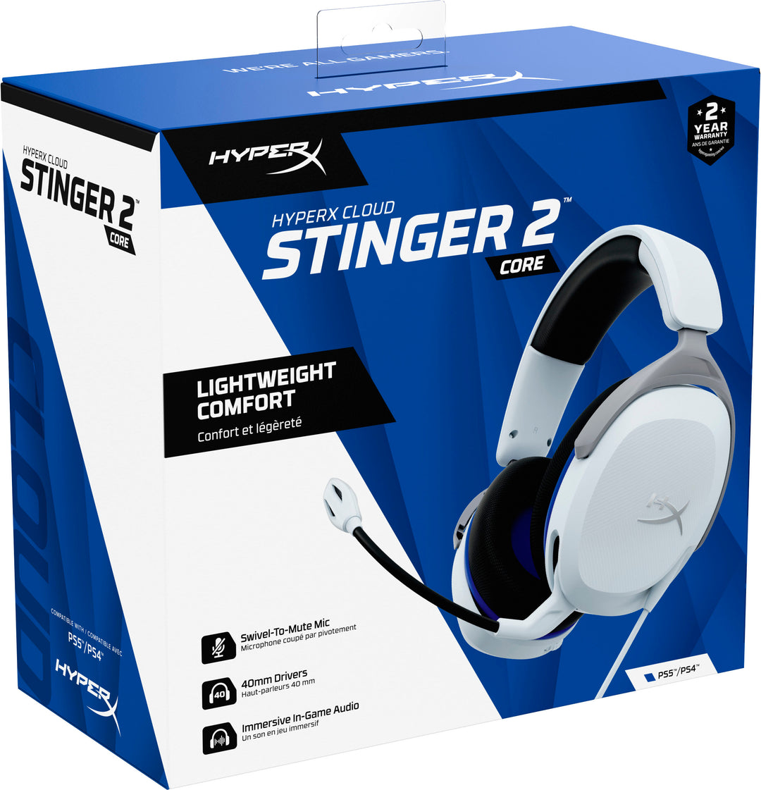 HyperX - Cloud Stinger 2 Core Wired Gaming Headset for PS4 and PS5 - White_5