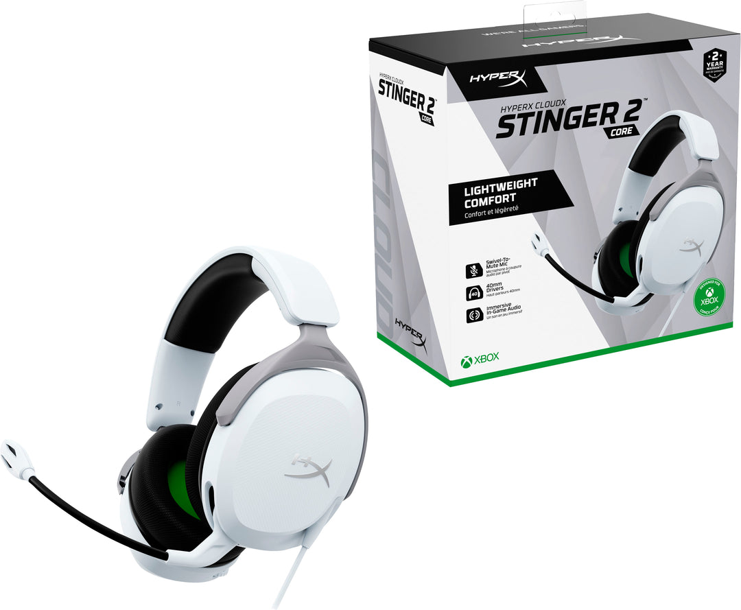 HyperX - CloudX Stinger 2 Core Wired Gaming Headset for Xbox One and Xbox Series X|S - White_6