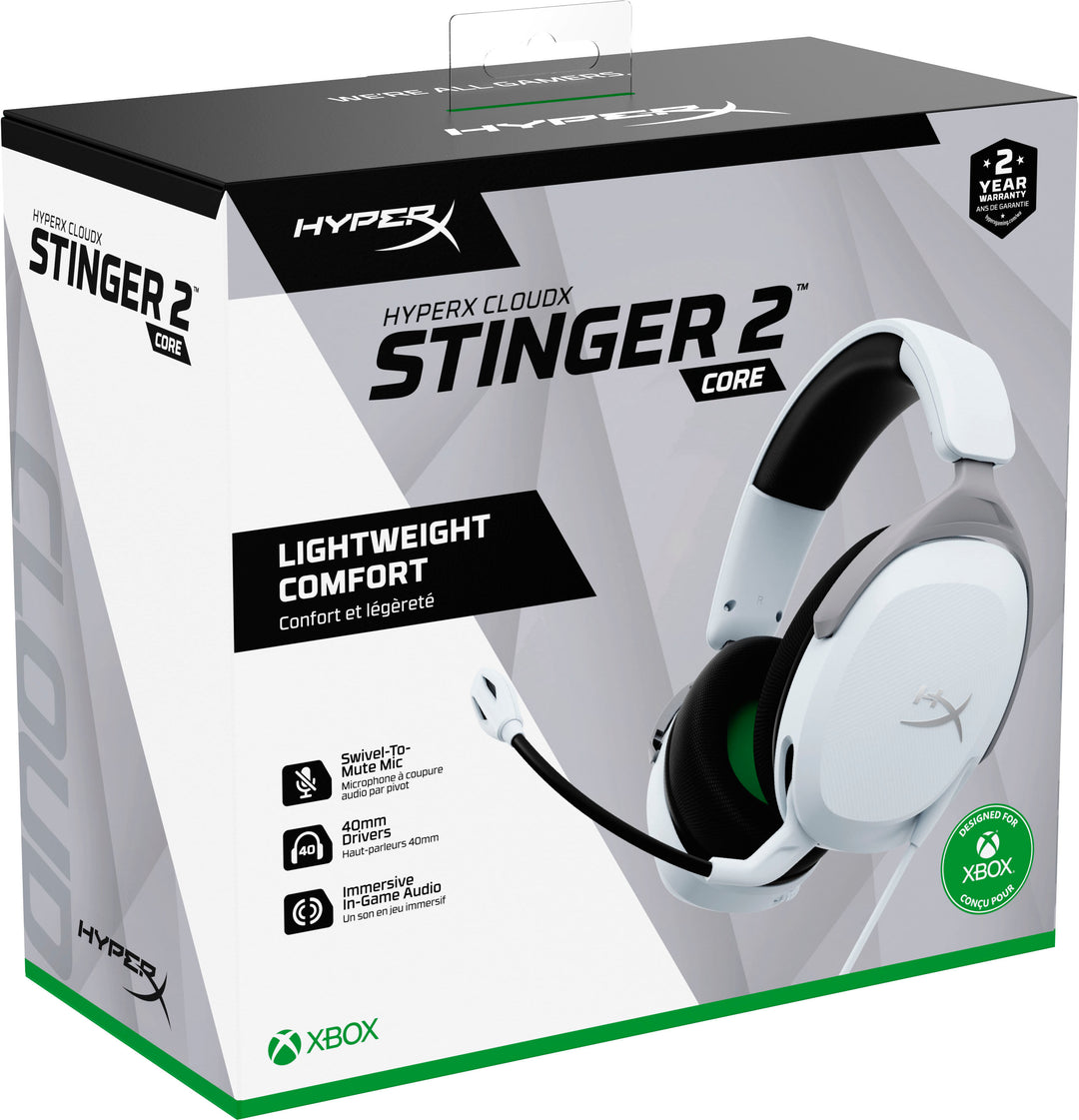 HyperX - CloudX Stinger 2 Core Wired Gaming Headset for Xbox One and Xbox Series X|S - White_7