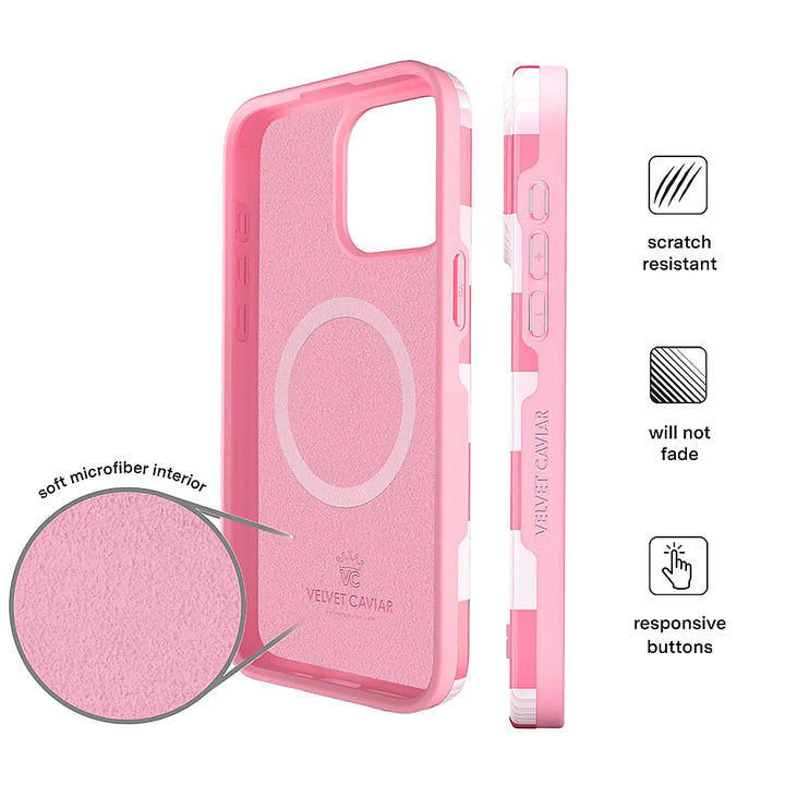 Velvet Caviar - Checkered MagSafe iPhone 15 Pro Case - Pink_2
