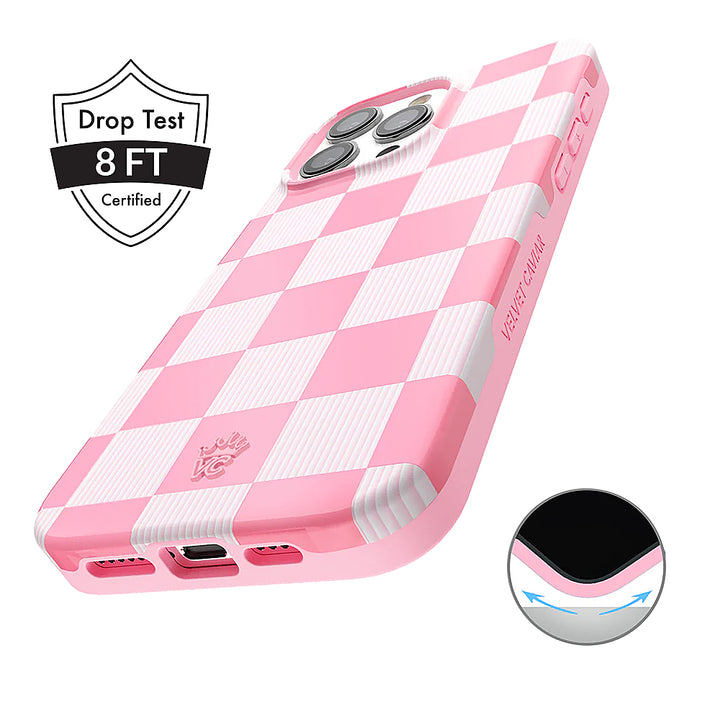 Velvet Caviar - Checkered MagSafe iPhone 15 Pro Case - Pink_8