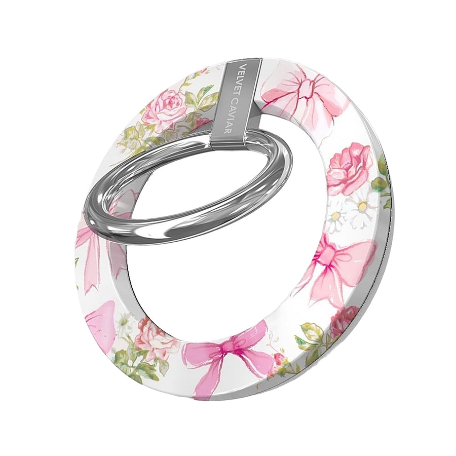 Velvet Caviar - MagSafe Grip Ring for Most Cell Phones - Posie Pink Bow_0