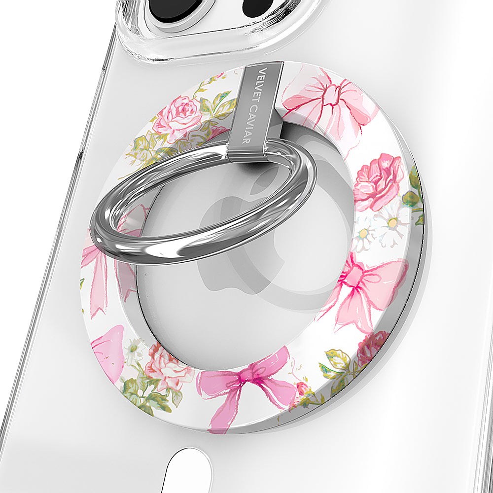 Velvet Caviar - MagSafe Grip Ring for Most Cell Phones - Posie Pink Bow_4