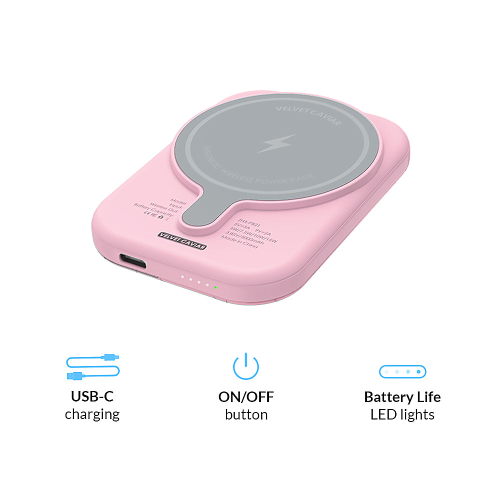 Velvet Caviar - MagSafe Battery Power Pack - Posie Pink Bow_2