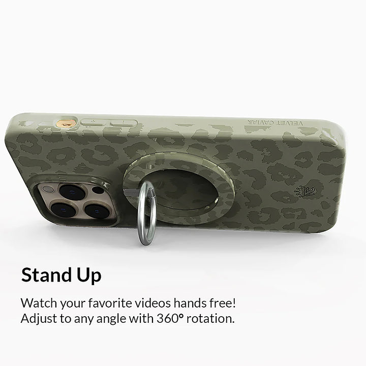 Velvet Caviar - MagSafe Grip Ring for Most Cell Phones - Olive Leopard_2
