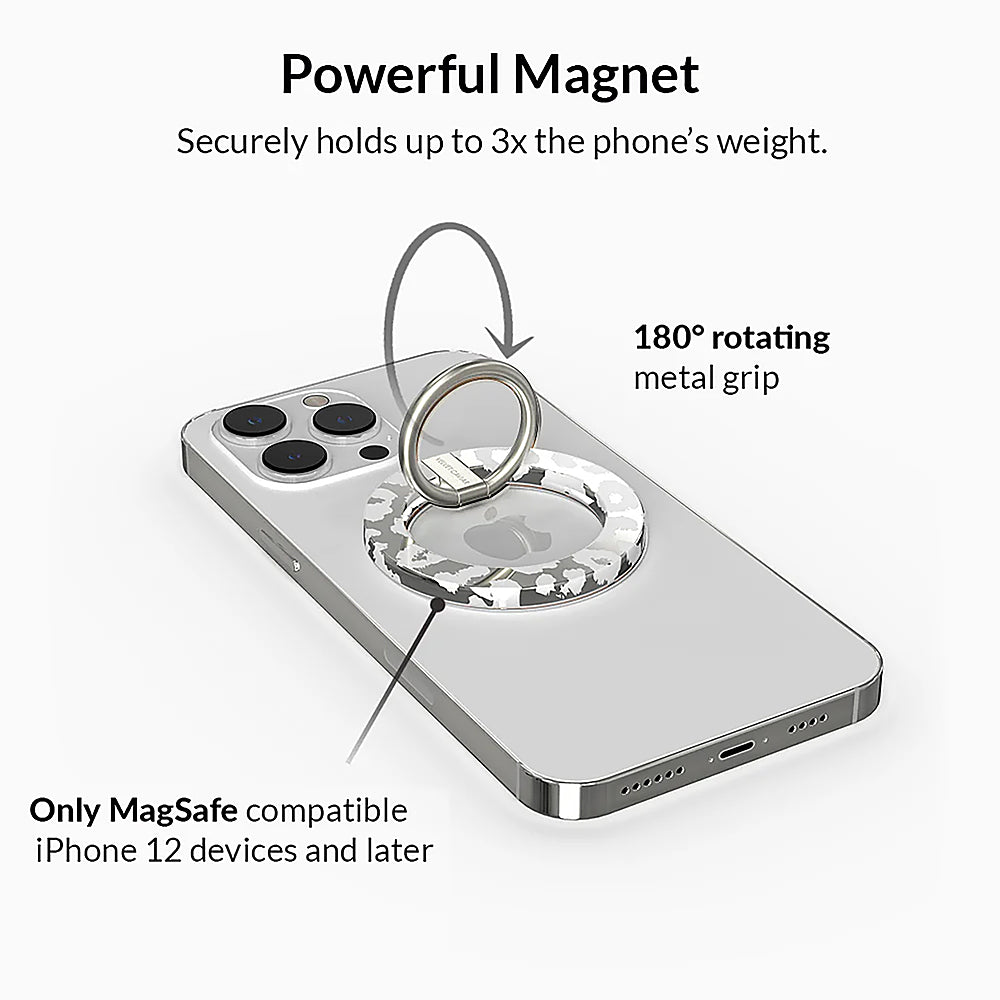Velvet Caviar - MagSafe Grip Ring for Most Cell Phones - Chrome Leopard_1