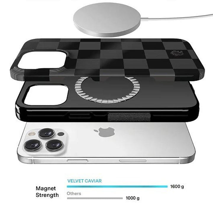 Velvet Caviar - Checkered MagSafe iPhone 15 Pro Max Case - Noir Vibe_6
