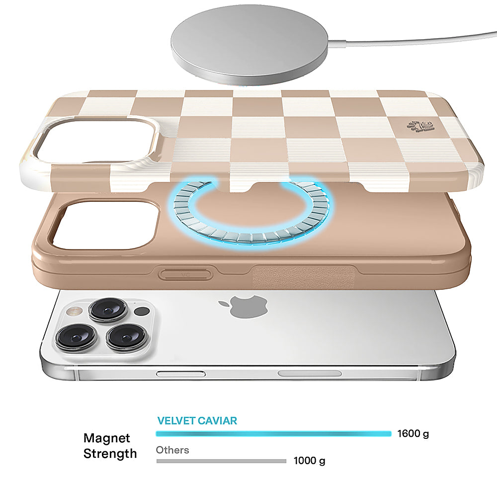 Velvet Caviar - Checkered MagSafe iPhone 15 Pro Max Case - Nude_3