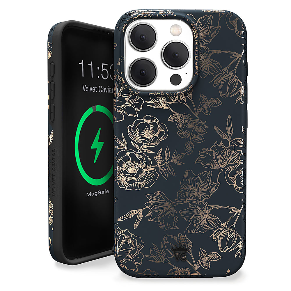 Velvet Caviar - MagSafe iPhone 15 Pro Case - Chrome Floral Rose_1