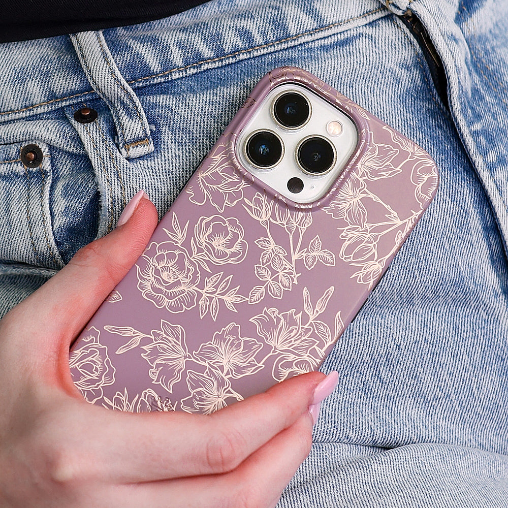Velvet Caviar - MagSafe iPhone 15 Pro Case - Chrome Floral Dusty Rose_4