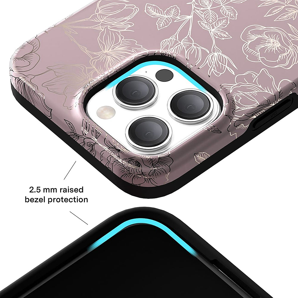 Velvet Caviar - MagSafe iPhone 15 Pro Case - Chrome Floral Dusty Rose_6