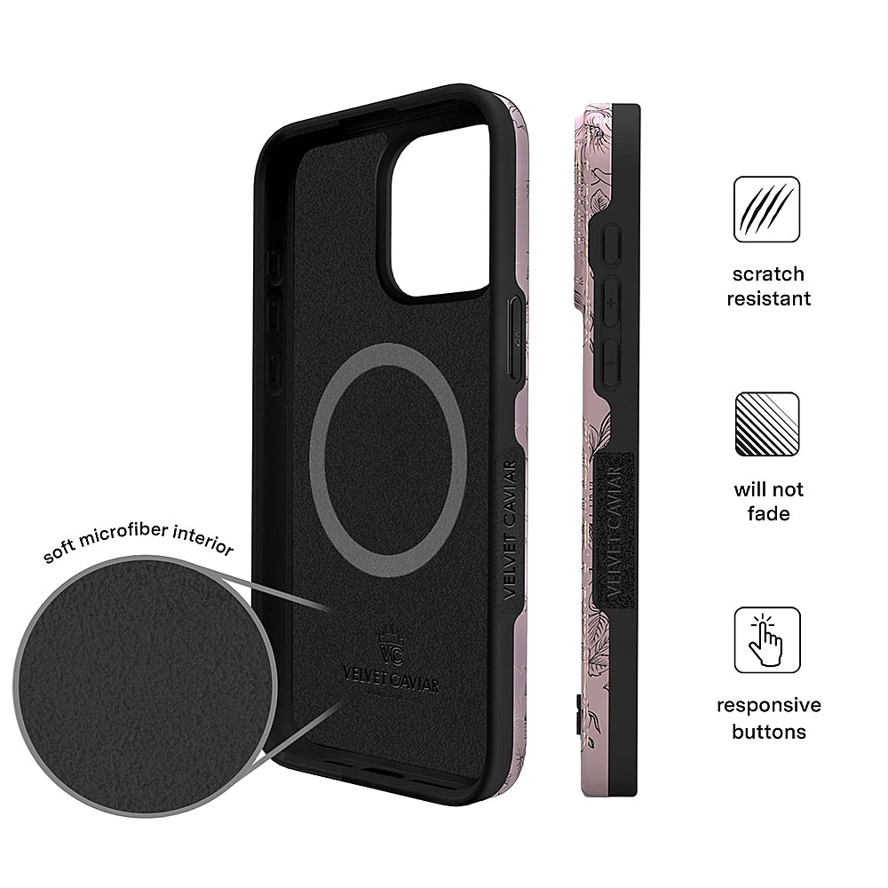 Velvet Caviar - MagSafe iPhone 15 Pro Case - Chrome Floral Dusty Rose_7