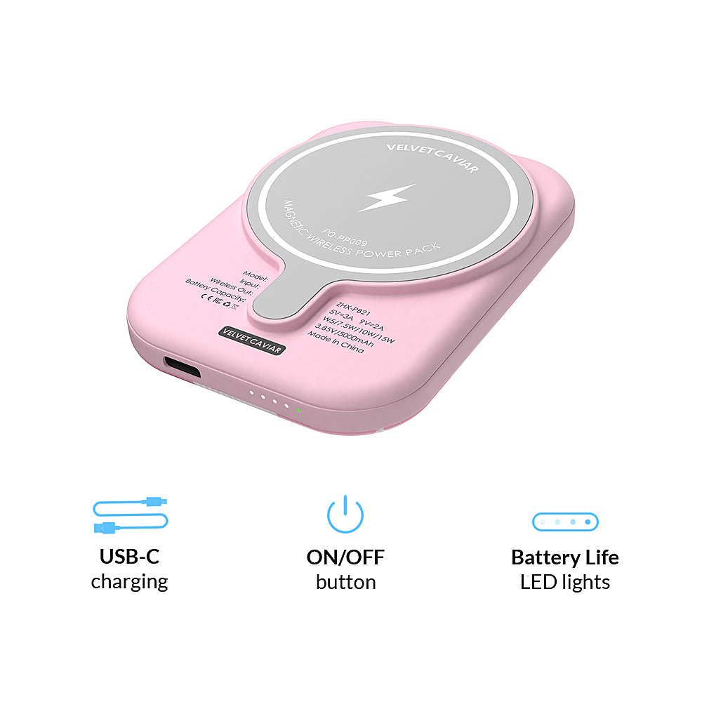 Velvet Caviar - MagSafe Battery Power Pack - Pink Checker_3