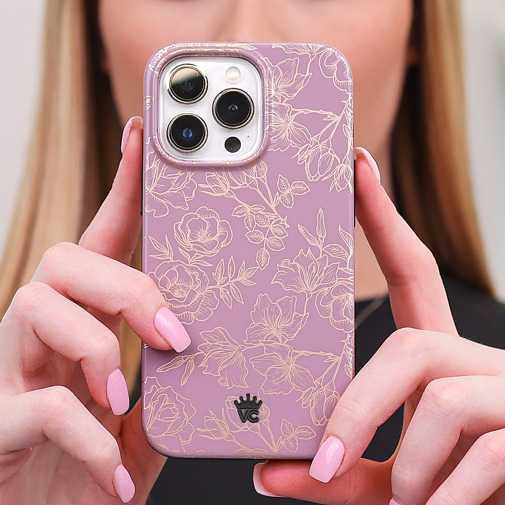 Velvet Caviar - MagSafe iPhone 15 Pro Max Case - Chrome Floral Dusty Rose_3