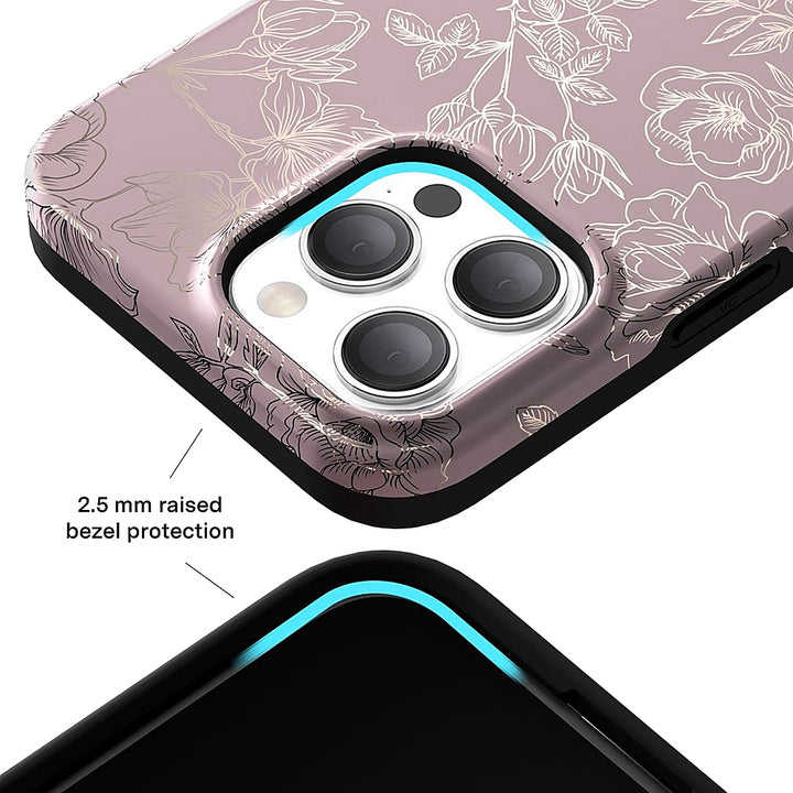 Velvet Caviar - MagSafe iPhone 15 Pro Max Case - Chrome Floral Dusty Rose_6