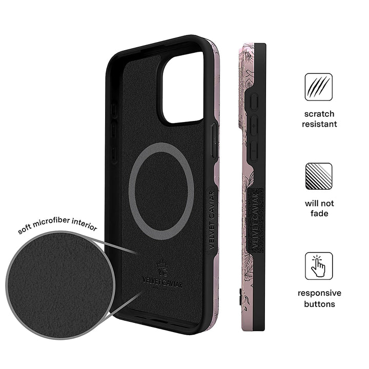 Velvet Caviar - MagSafe iPhone 15 Pro Max Case - Chrome Floral Dusty Rose_7