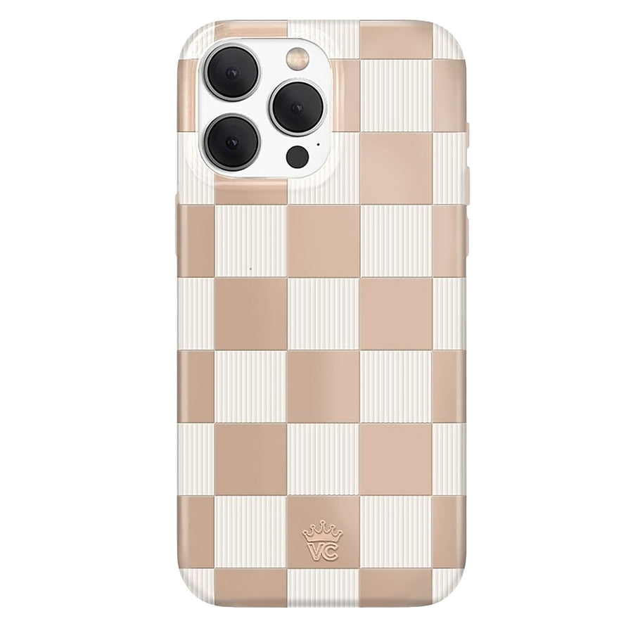 Velvet Caviar - Checkered MagSafe iPhone 15 Pro Case - Nude_0