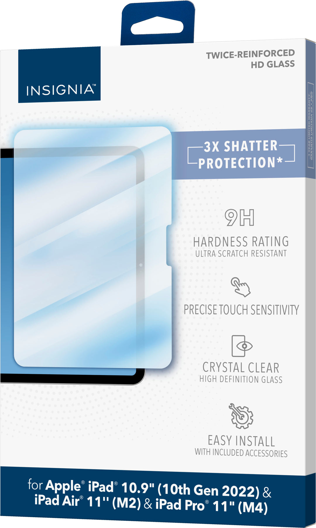 Insignia™ - Glass Screen Protector for iPad 10.9" (10th Generation 2022), iPad Air 11" (M2) & iPad Pro 11" (M4) - Clear_4