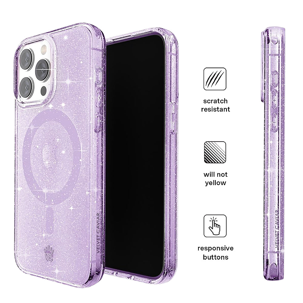Velvet Caviar - MagSafe iPhone 15 Pro Case - Lilac Stardust Glitter_3