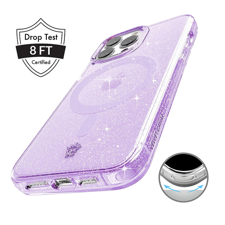 Velvet Caviar - MagSafe iPhone 15 Pro Case - Lilac Stardust Glitter_1