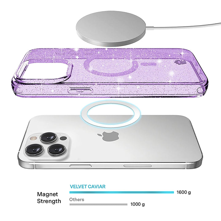 Velvet Caviar - MagSafe iPhone 15 Pro Max Case - Lilac Stardust Glitter_9