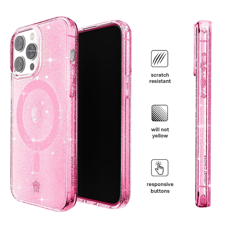 Velvet Caviar - MagSafe iPhone 15 Pro Case - Pink Stardust Glitter_7