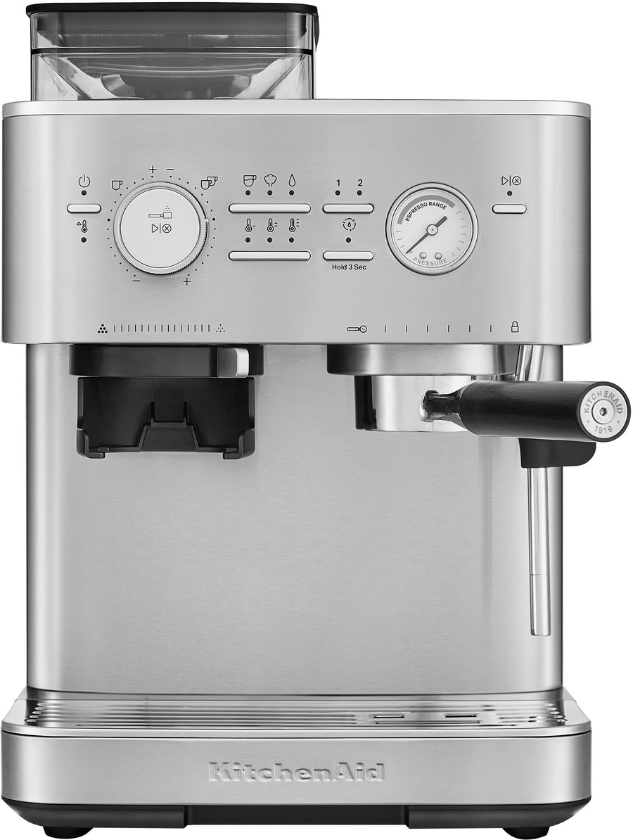 KitchenAid Semi Automatic Espresso Machine with Burr Grinder, KES6551 - Stainless Steel_0