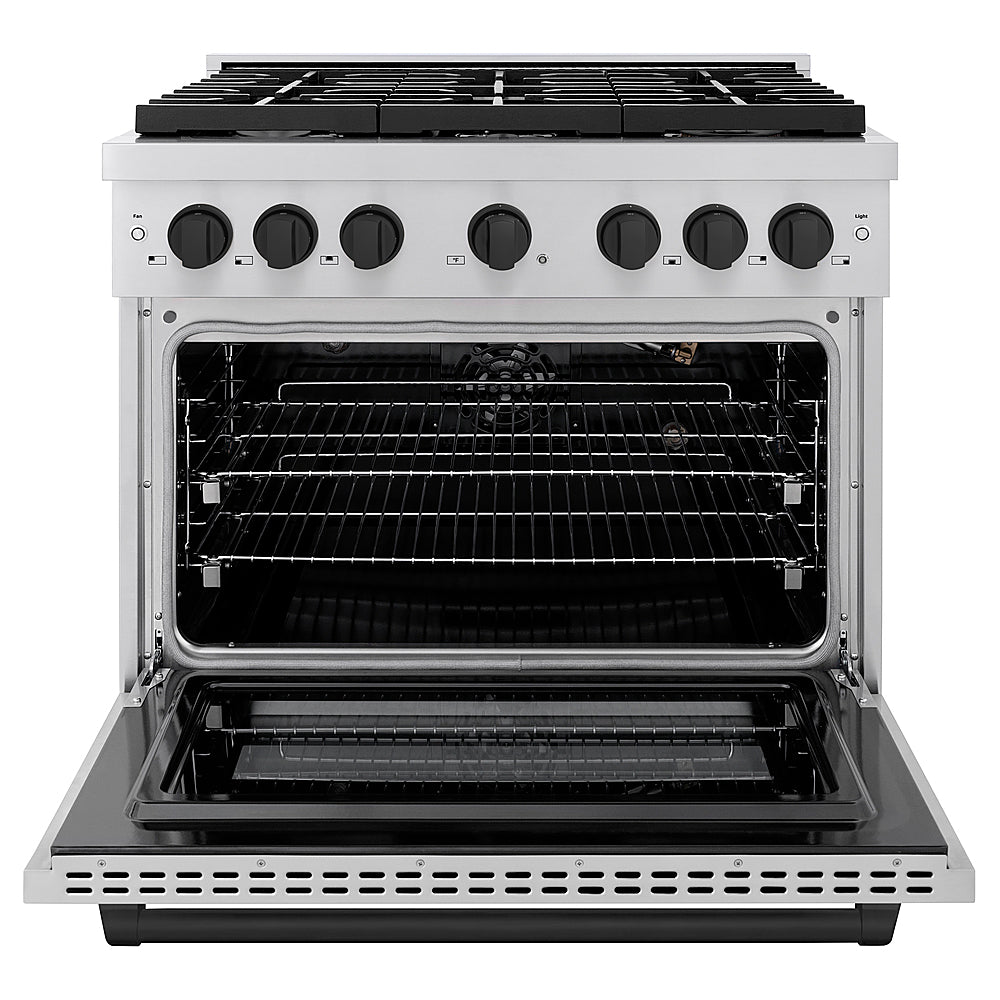 ZLINE 36 in. 5.2 cu. ft. Freestanding Gas Range with Gas Oven in Stainless Steel and Matte Black Accents - Stainless Steel_7