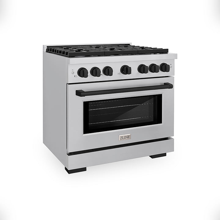 ZLINE 36 in. 5.2 cu. ft. Freestanding Gas Range with Gas Oven in Stainless Steel and Matte Black Accents - Stainless Steel_8