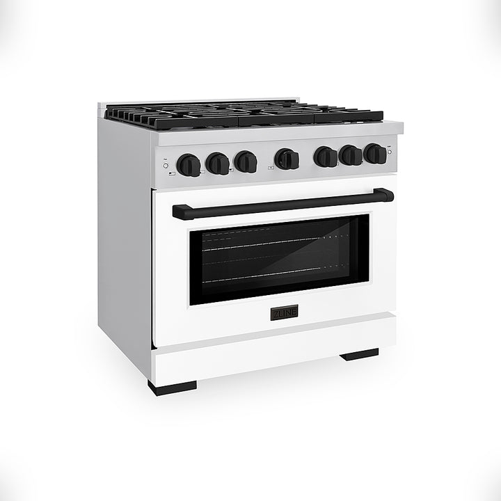 ZLINE  36 in. 5.2 cu. ft. Freestanding Gas Range with Gas Oven in Stainless Steel with White Matte Door - Stainless Steel_7